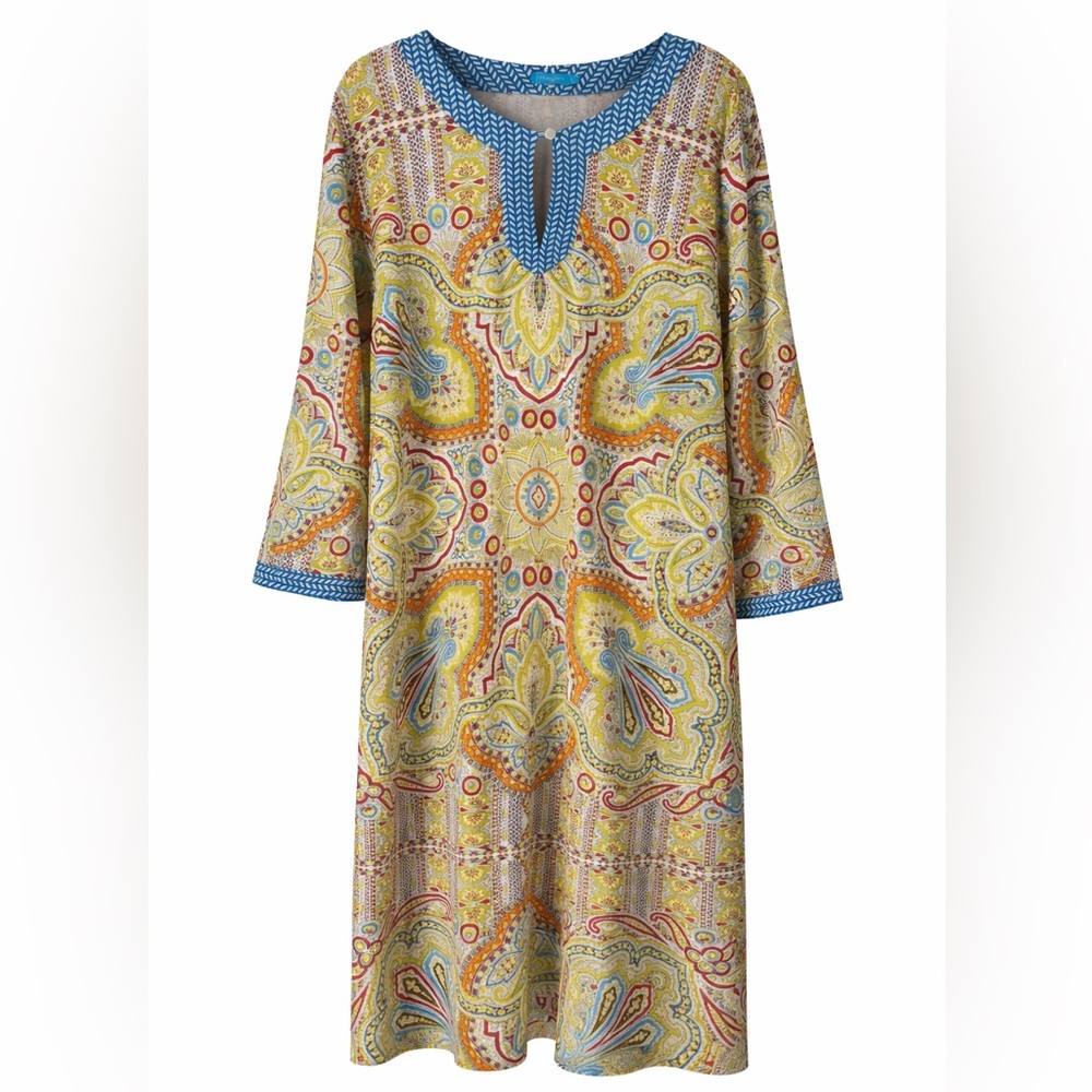 J. McLaughlin Whimsical Paisley Nylon Midi Dress